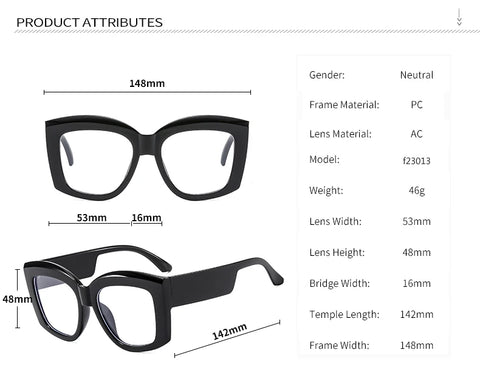 Large Glasses With Thick Paste Rims and Arms and Solid Colors