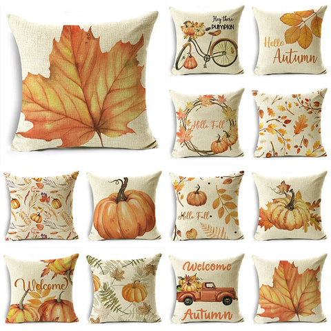 Pillowcase Cushion Covers for Decoration with Autumn Motifs