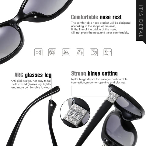 New Luxury Brand Diamond Gradient lens Sunglasses Women Polarized Glasses Driving Anti-glare