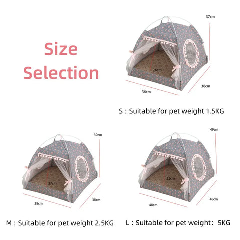 Foldable Cat Bed, Dog Cat Tent, Pet Basket,