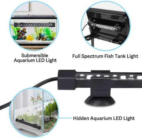 Aquarium Submersible Light Underwater Lamp Full Spectrum Dimmer Controller WRGB Grow Led Aquarium Light Grow Led for Fish Tank