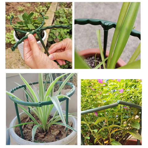 Jaula de soporte para plantas de jardín, soporte de flores, semicírculo de plástico, varilla de fijación para huerto, herramienta para bonsái de jardinería