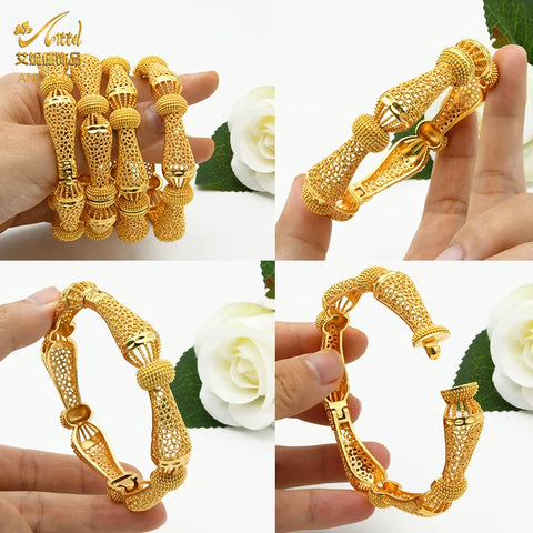 Bracelet 24K Gold Color Jewelry Dubai Brand African Designer