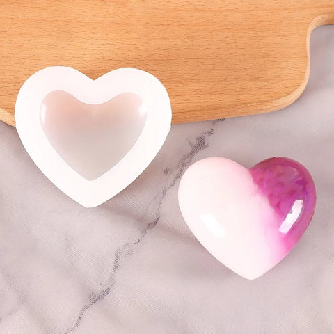 Homemade Heart-shaped Candle Silicone Mold 3D Love Candle Making Kit Craft Plaster Resin Soap Supplies