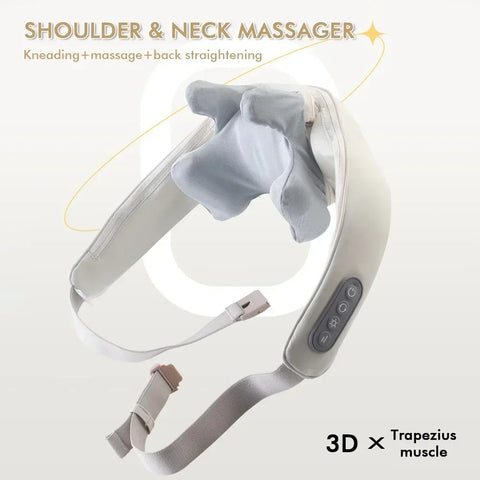 Massageador elétrico de pescoço e costas, sem fio, pescoço e ombros, travesseiro de massagem, trapézio, pescoço, cervical, costas, xale de massagem