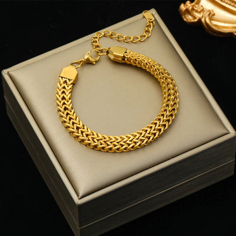 316L stainless steel bracelets, 18K gold plated, waterproof, various models