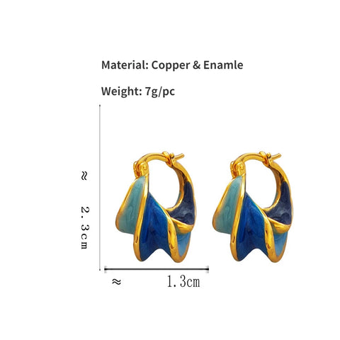 Brincos de cor geométrica de metal de alta qualidade com joias modernas de design bonito