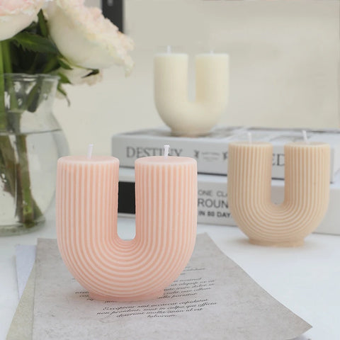 Wholesale Home decorative candle U-Shaped geometric scented candles