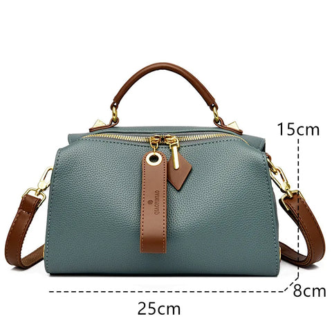 High Quality Solid Color Leather Shoulder Crossbody Bag For Women Luxury