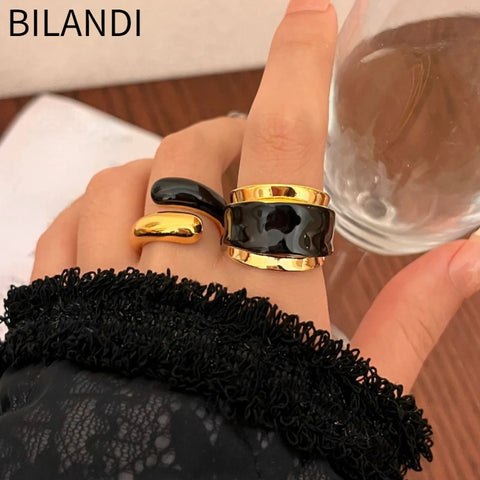 Anillos abiertos de metal de diseño europeo y americano de joyería moderna para mujer