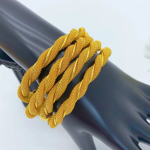 Pulseiras de punho de design de cor dourada para mulheres pulseiras etíopes da Arábia Saudita