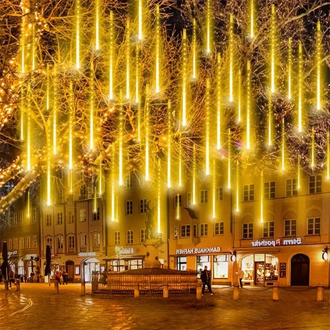 LED Meteor Shower Fairy String Garland Luzes Decorações de Natal