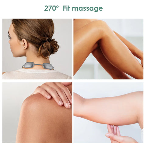 Massageador elétrico portátil de pescoço, micro-corrente, massageador de coluna cervical, 3 engrenagens, compressa quente, ferramenta inteligente de massagem de pescoço, relaxamento