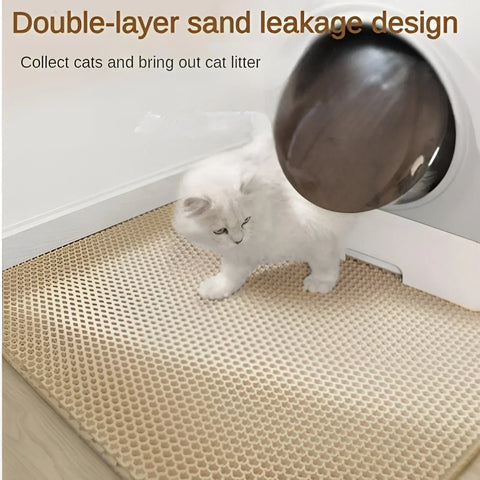 Cat Accessories Double-layer  Non-slip big Cat Litter Mat Pet Litter Box Filter Mat Wear Resistant  Cat Litter Mat