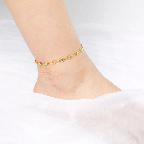 Stainless Steel Anklet Gold Color For Women.