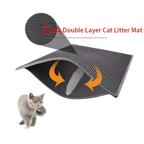 Almohadilla para arena para gatos de doble capa, impermeable, antideslizante, filtro para arena para gatos, alfombrilla para suelo para perros y gatitos