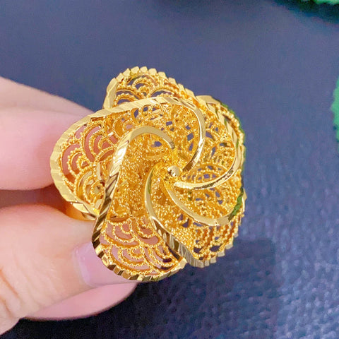 African Jewelry 24K Gold Color Large Women Rings