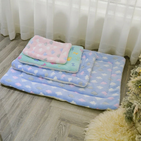 Thickened Pet Soft Fleece Pad Pet Blanket Bed Mat for Puppy Dog Cat