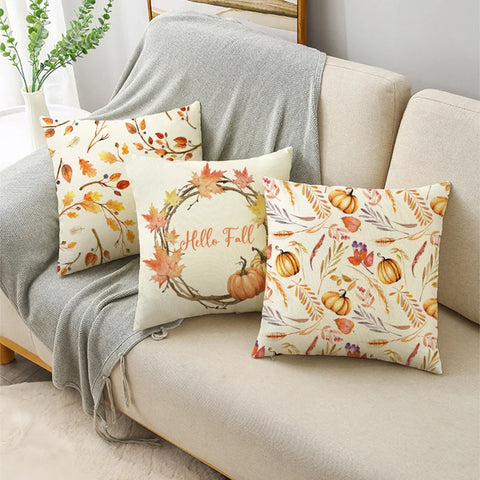 Pillowcase Cushion Covers for Decoration with Autumn Motifs