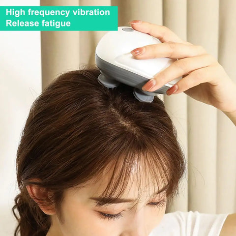 Cat Massager Waterproof Soft Head Comfortable Adjustable Modes Handheld Electric Scalp Massager Pet Supplies