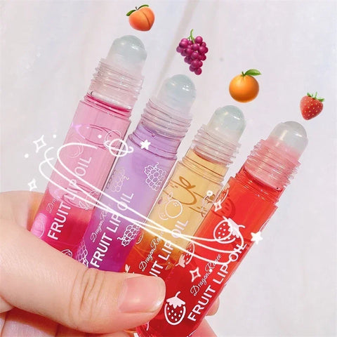 Frutas frescas roll-on bálsamo labial maquiagem primer hidratante claro transparente lipoil longa duração hidratante brilho labial cosméticos