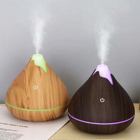 Wood Aromatherapy Essential Oil Diffuser 350ML  Remote Control Humidifier Cool with 7 Color LED Light