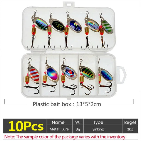 Kit de isca de pesca micro mini colheres conjuntos de lantejoulas giradores de metal duro