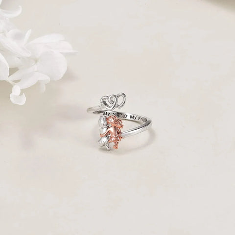 Heart Shape Sisters Ring