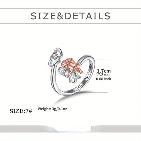 Heart Shape Sisters Ring