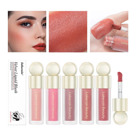 Matte Liquid Powder Blusher Mousse Peach Cream Outline Shadow Colored Cheek Rough Blush Waterproof Face Makeup Cosmetics