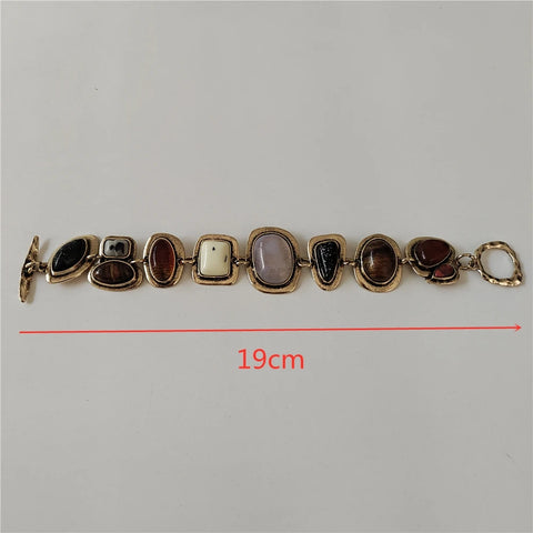 Indian Ethnic Vintage Bracelet  Boho de Metal e e Resin Stone