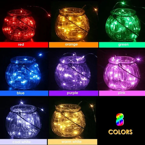 Fio de cobre LED luzes de corda iluminação decoração de festa