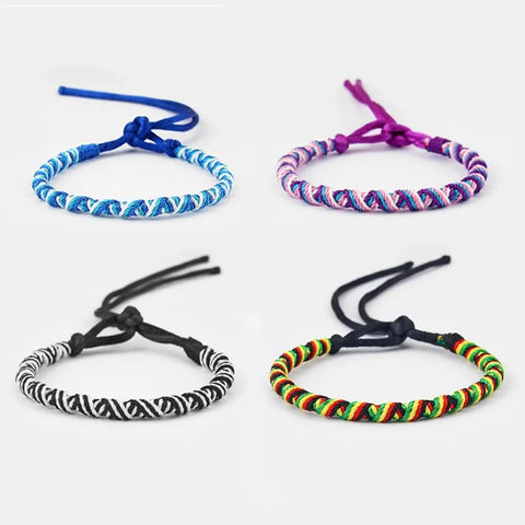 4Pcs Brazilian Woven Friendship Bracelet Handmade Braided String Adjustable