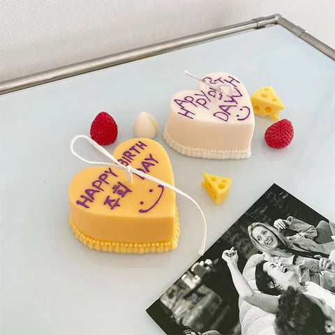 Love Heart Shape Cake Candle Mold Fondant Cake Baking Mold Aromatherapy Candle