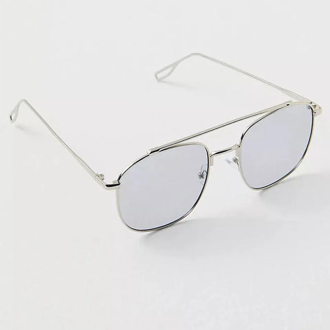 Oversized Square Sunglasses Unisex Classic Metal Oval Double