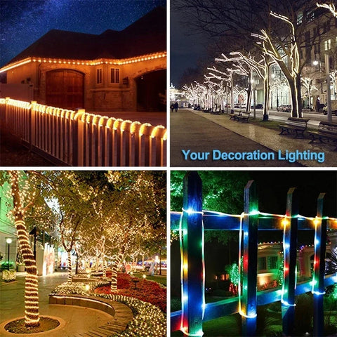 Rope Strip Light Solar Outdoor Lights Waterproof Tube Outdoor  Christmas Décor