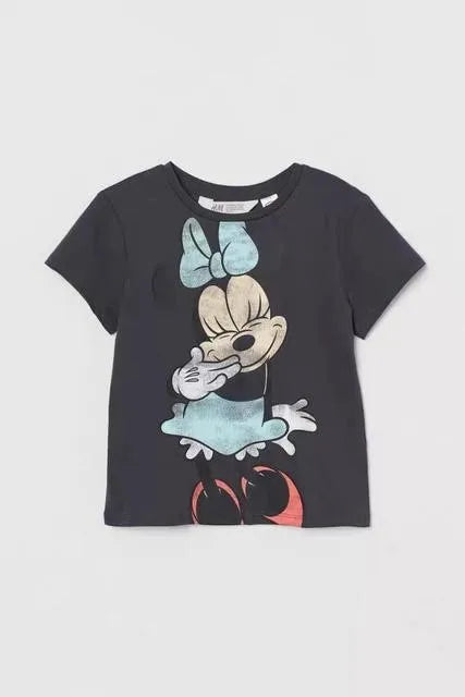 Camiseta ropa de verano Tops Disney dibujos animados Mickey ropa para niños camisetas de manga corta ropa para niños camisetas 1-7 años