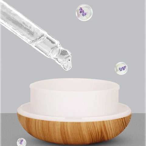 Wood Aromatherapy Essential Oil Diffuser 350ML  Remote Control Humidifier Cool with 7 Color LED Light