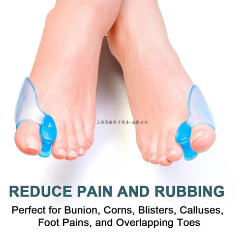 Corretor de polegar em gel de silicone, protetor de joanete e dedo do pé, alisador de dedo, almofadas de alívio para cuidados com os pés