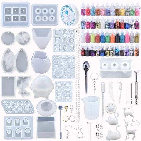 Casting Molds Set Silicone UV Casting Tools Kits Resin Casting Molds For Jewelry Making DIY