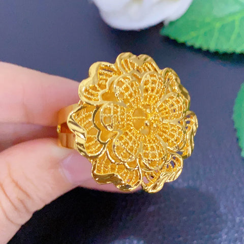 African Jewelry 24K Gold Color Large Women Rings