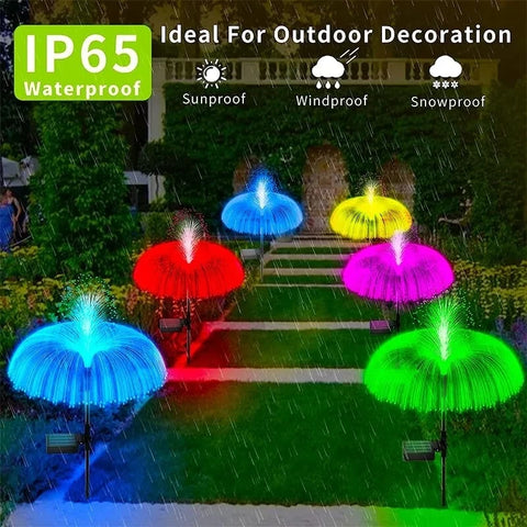 Lámpara solar para exteriores con medusas para decoración de jardín, resistente al agua