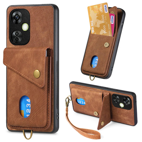 Leather Case  Magnet Card Slot Wallet Lanyard Phone