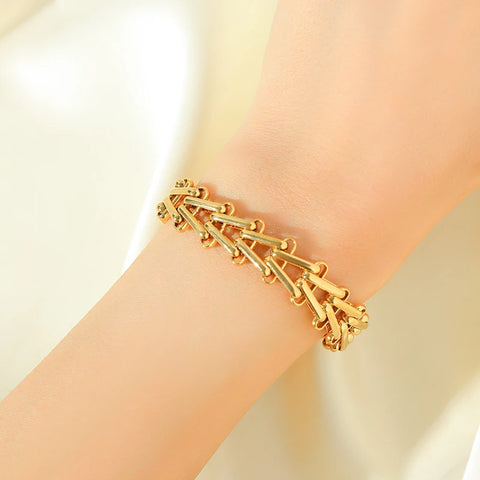 316L stainless steel bracelets, 18K gold plated, waterproof, various models