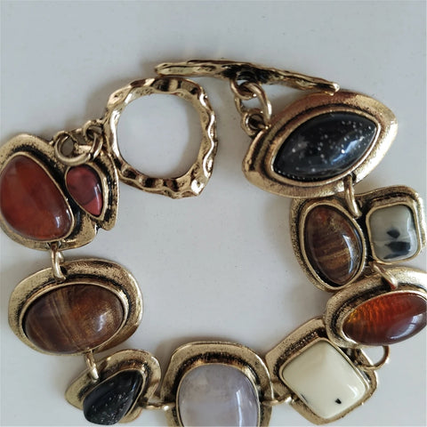 Indian Ethnic Vintage Bracelet  Boho de Metal e e Resin Stone