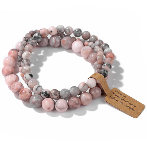 3pcs/set Natural Stone Beads Bracelet Agates, rhodonite, Quartz...