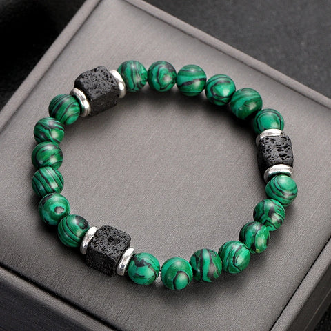 Classic Malachite Bracelets Jewelry Healing Lava Bracelets Diabetes Relief