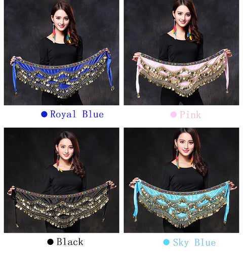 Oriental/Indian Belly Dance Coin Belt Belly Dance Hip Scarf Golden Coins