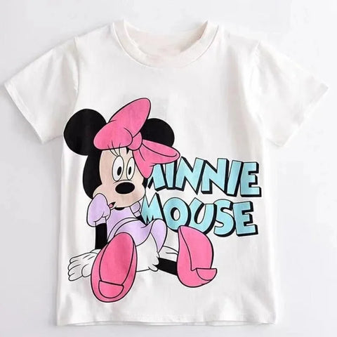 Camiseta de Disney, ropa de verano para niñas, niños, camisetas de Mickey y Pato Donald, estampado de dibujos animados informal de moda para niños