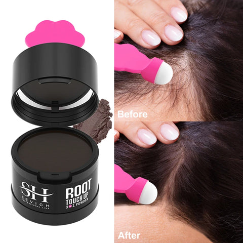 Pó de linha de cabelo à prova d'água, cor de cabelo, controle de borda, sombra, maquiagem, corretivo de cabelo, cobertura de raiz, unissex instantaneamente